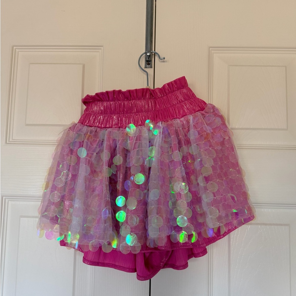 Pink Sequin Kids Skort